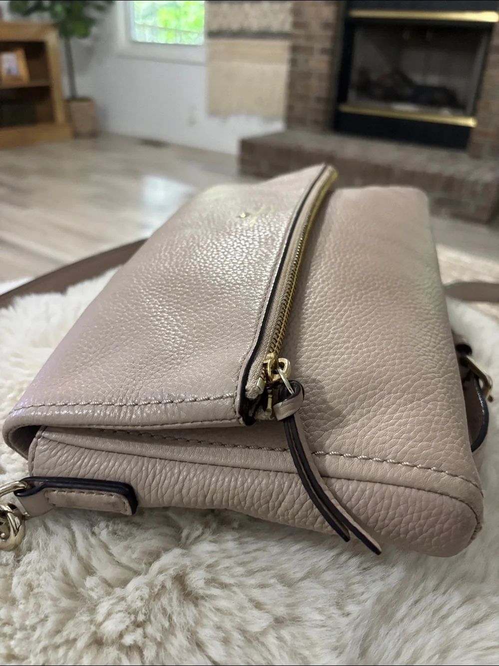 Kate Spade Leila Mini Crossbody Pebbled Leather Fold-Over‎ Crossbody Bag